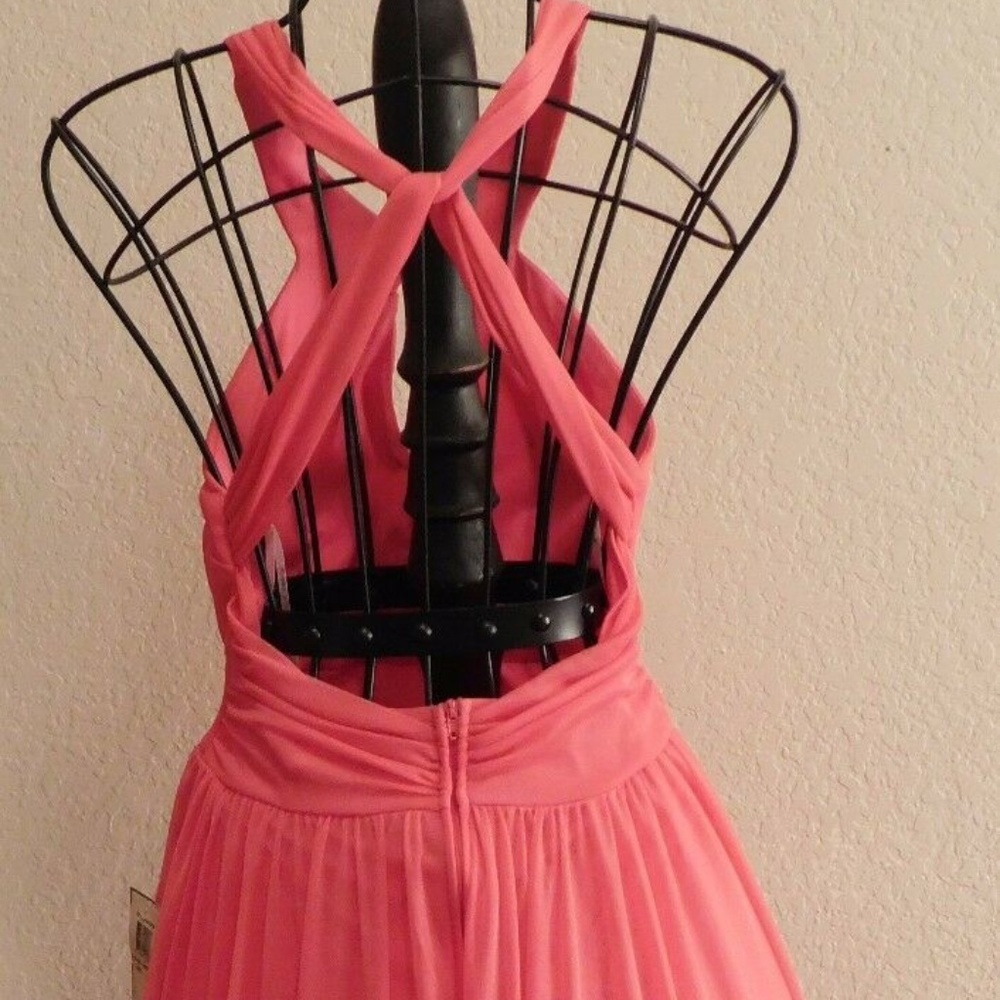 B Darlin Bubble Gum Pink Sexy Formal Bridal Dress - Picture 3 of 4